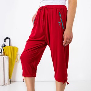 Women's maroon shorts with pockets PLUS SIZE - Clothing