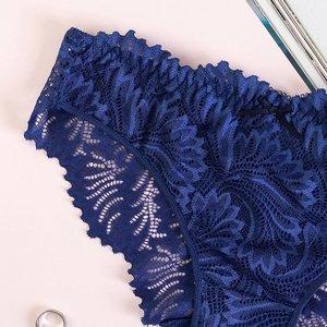 Women's navy blue lace panties - Underwear