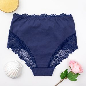 Women's navy blue panties with lace PLUS SIZE - Underwear