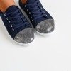 Women's navy sneakers with openwork Zinaida - Footwear