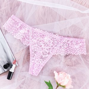 Women's pink lace thong - Underwear