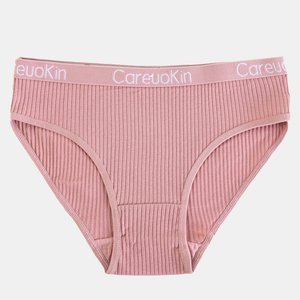 Women's pink ribbed briefs - Underwear