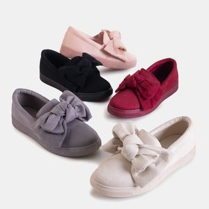 Women's powder slip on sneakers with a bow Remigia - Footwear