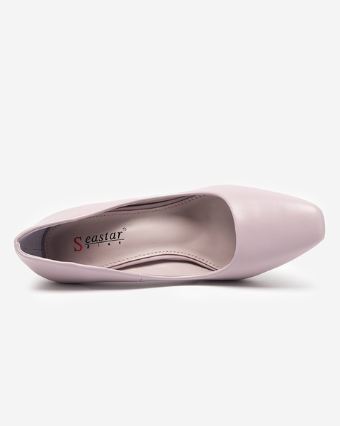 Women's pumps with a square toe in a lilac color Vaseka - Footwear