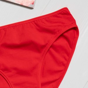 Women's red cotton panties PLUS SIZE - Underwear