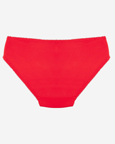 Women's red panties with lace - Underwear