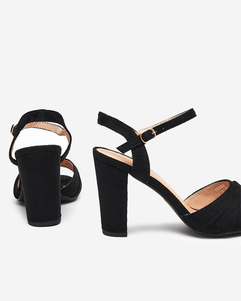 Women's sandals on a post in black Garroti - Footwear