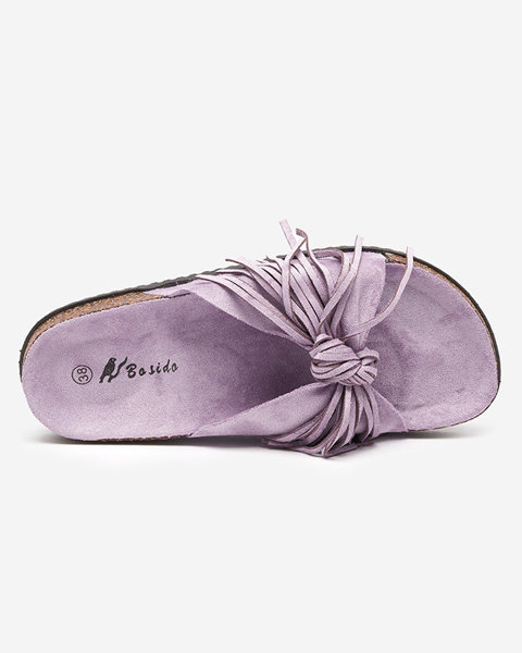 Women's slippers with purple tassels Guttis - Footwear