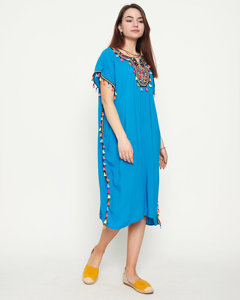 Women's summer tunic with blue tassels - Clothing