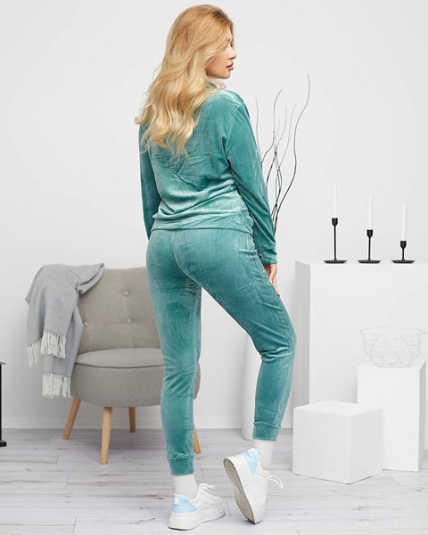 Women's tracksuit with green print - Clothing