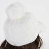 Women's white cap with a pompom - Caps