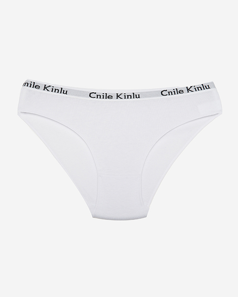 Women's white panties with decorative rubber - Underwear
