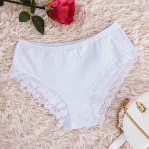 Women's white panties with lace PLUS SIZE - Underwear