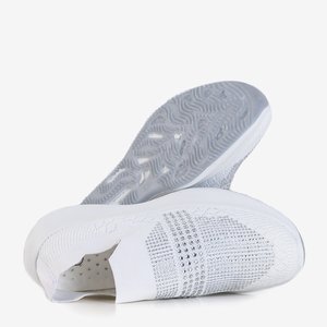 Women's white slip on with cubic zirconia Renda - Footwear