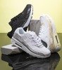 Women's white sports shoes with light gray snake skin inserts Silada - Footwear