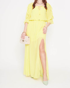 Women's yellow Spanish maxi dress - Clothing