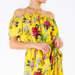 Yellow long floral dress - Clothing