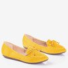 Yellow moccasins with bow Petronella - Footwear