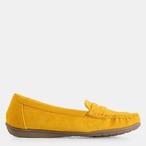Yellow women's eco-suede moccasins Monika - Footwear