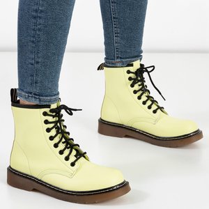 Yellow women's lace-up trappers Ormella - Footwear