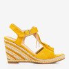 Yellow women's sandals with tassels Odina - Footwear 1