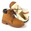 Zendi brown eco-leather children's hiking boots - shoes
