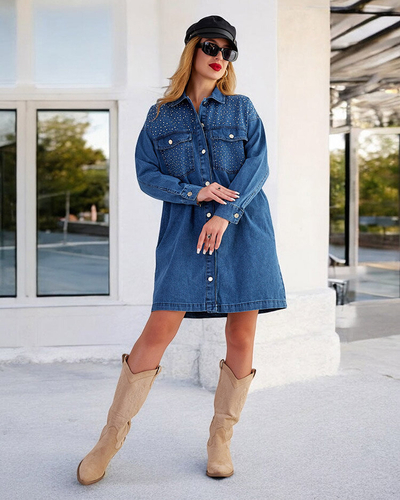 Royalfashion Women's cotton mini a'la denim dress