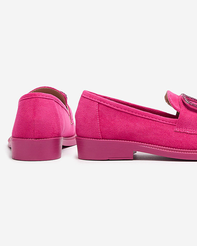 OUTLET Royalfashion Fuchsia women's moccasins with Fogras embellishment