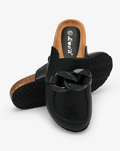OUTLET Royalfashion Women's black flip-flops a'la moccasins Doleqi