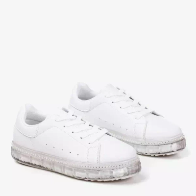 OUTLET White sneakers with Mauria zirconia platform - Footwear