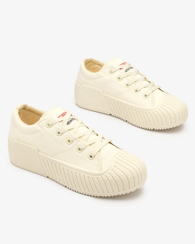 OUTLET Royalfashion Beige sports sneakers on platform Brigera