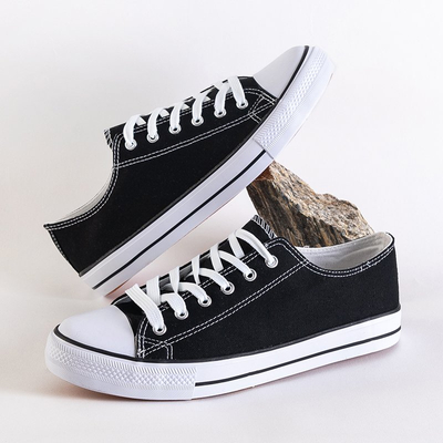 Black and white men's sneakers Caruun- Footwear