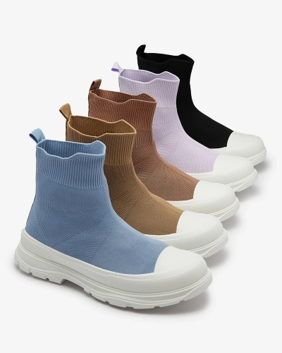 OUTLET Royalfashion Brown women's slip-on high sports shoes a'la sneakers Vertiks
