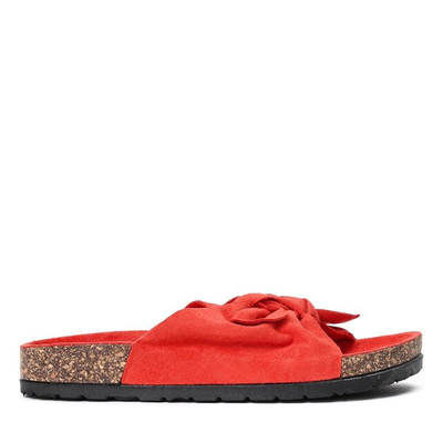 Orange slippers with a Summer Blow bow - Footwear