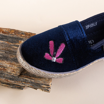 Navy blue children's espadrilles a'la velour Lumus - Footwear